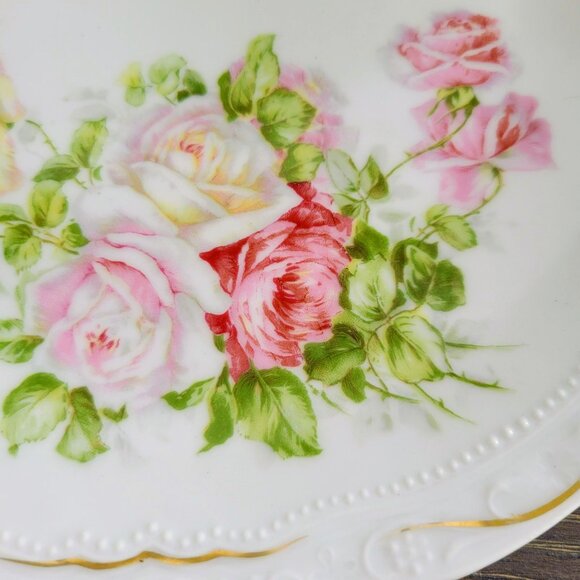 Vintage Mismatched Shabby Chic 2-Tiered Dessert Stand Hand-Painted Floral - Picture 5 of 16